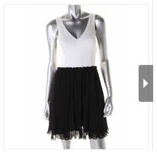 Guess New B W Chiffon Fan Pleat Party Dress Nwt With Images Pleated Party Dress Guess Dress Clothes Design