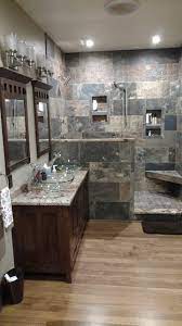 Down here we downloaded some pictures of slate tile in bathroom shower. Stunning Craftsman Style Ster Bath With Slate Look Porcelain Tile Walk In Shower Craftsman Bathroom Other By Remodel Pro Llc Houzz
