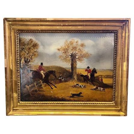English Foxhunting Picture 19th Century English Painting Fox Hunting Tod Carson Antiques