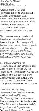 Irish Music Song And Ballad Lyrics For Wests Asleep