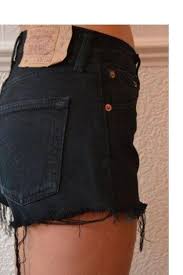 Vintage Black Levi Shorts Denim Cutoff Custom Fit Jean Shorts Shopperboard