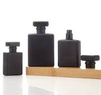 블랙 글로시 플랫 스퀘어 향수 유리 병 30-100ml -보유 포장