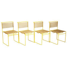 Giandomenico Belotti Set Of Four Yellow Spaghetti Chair For Fly Line 1970s Chair Leather Dining Chairs Chair Design