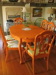 colorful painted dining table