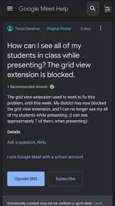 We did not find results for: Updated Google Meet Grid View Extension Issue Being Looked Into