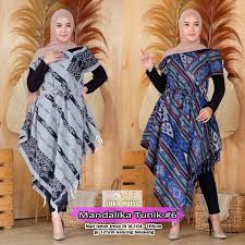 Menggambar pola batik dari garis silang, menjadi batik yang bagus. Jual Tunik Batik Dress Batik Asimetris Blouse Hijab Muslim Di Lapak Nensih Shop Bukalapak