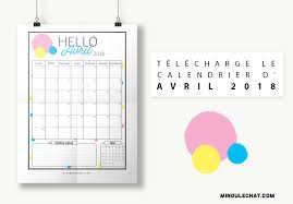 Calendrier scolaire 2021 à imprimer gratuit. Calendrier Avril 2018 A Imprimer Minou Le Chat