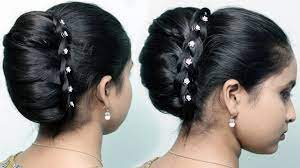 New Party Wear Bun Hairstyles French Bun French Roll French Twist Updo Cute Hair Style Girl Youtube Bun Hairstyles Roll Hairstyle Braided Bun Hairstyles