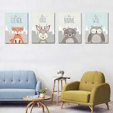 cartoon geometrisch leinwand unrahmen tier wandbilder poster kinderzimmer dekor fashion home wandbilder kinderzimmer kinderzimmer dekor poster kinderzimmer