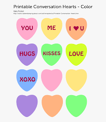 template printable conversation hearts hd png download kindpng