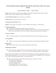 YOUNGSTOWN FREE LIBRARY BOARD OF TRUSTEES MINUTES--Work Session