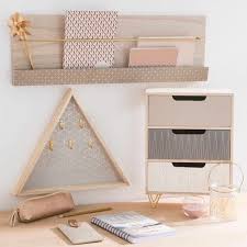 Boite 3 Tiroirs En Bois H 35 Cm Scoop Deco Chambre Decoration Chambre Ado Deco Bureau