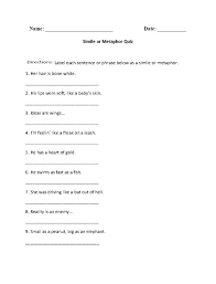 Simile Or Metaphor Quiz Worksheet Similes And Metaphors Simile Worksheet Simile