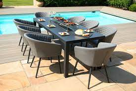 Shop for fire pit dining table online at target. Ambition 8 Seat Rectangle Dining Set With Fire Pit Flanelle The Clearance Zone