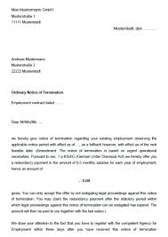 Muster für den ersten satz im initiativanschreiben. Ordentliche Kundigung Englisch