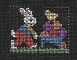 Easter cross stitch patterns pinterest. Prairie Schooler Bunnies Rabbit With Easter Eggs Holiday Cross Stitch Patterns Holiday Cross Stitch Cross Stitch Animals