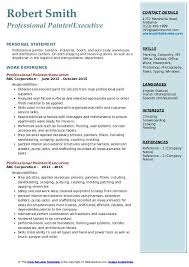 Professional Painter Resume Samples Qwikresume