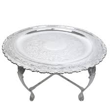 1stdibs Moroccan Silver Plated Brass Coffee Tea Table Explore Items From 1 700 Global Dealers At 1 Silver Coffee Table Tea Table Coffee Table Tray
