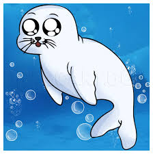 How To Draw A Cartoon Seal Step By Step Drawing Guide By Dawn Dragoart Com Hand drawn cute predator motif illustration doodle in flat color. how to draw a cartoon seal step by