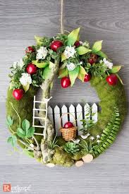 Turkranz Kirschbaum Kleiner Garten Minilandschaft Etsy In 2020 Door Wreaths Wreaths Spring Diy