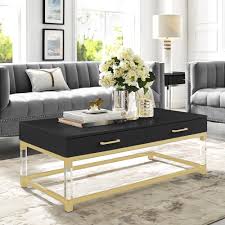 Inspired Home Caspian Black Gold Coffee Table With High Gloss In 2020 Coffee Table Coffee Table With Storage Gold Coffee Table