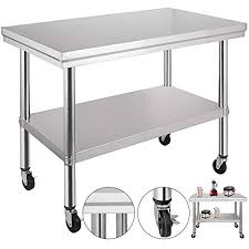 Use it in a modern or traditional setting, this table will add i. Mophorn Stainless Steel Work Table With Wheels 24 X 30 Prep Table With Casters Heavy Duty Work Table For Commercial Kitchen Restaurant Business 24 X 30 X 32 Inch Buy Online In