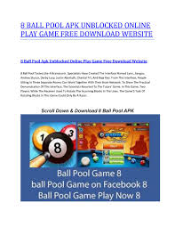 Demuestra tu habilidad jugando al billar y disfruta ganando a algún. Thes Is 8 Ball Pool Apk Unblocked Online Play By Ayaanan Ayaan Issuu