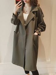 Lapel Loose Fitting Plain Trench Coat Fashion Dresses Coat Women Fashion Trench Coat Outerwear Women