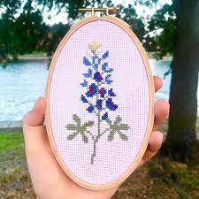 5 out of 5 stars. Stitched By Nature Figured If I Ve Done A Dogwood For Virginia I Should Do The Flower For My Actual Home State There Are A Handful Of Bluebonnet Species That All Collectively
