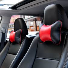 2pcs Removable Red Black Memory Foam Car Interior Seat Headrest Neck Pillows Unbranded Head Pillow Neck Pillow Black And Red