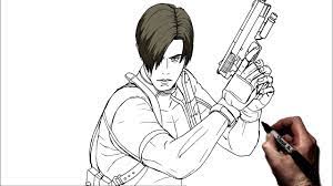 Was wondering if i could make leon look anime, although this didn't turn out the way i pictured it a lot of people online seemed to like it, i wonder if it's probably because there wasn't many good leon drawings back then. How To Draw Leon Scott Kennedy Step By Step Resident Evil Youtube