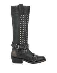 Ash Leather Knee Boots In Steel Grey Gray Lyst