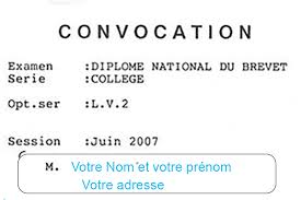 L'évaluation du socle commun représente 400 points. La Convocation Au Brevet