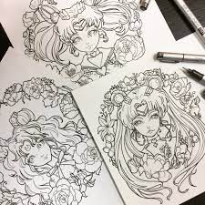 Beautiful sailor moon coloring page. Printable Coloring Pages Sailor Moon Luna Chibi Moon Fan Art Etsy