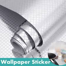 Check spelling or type a new query. Kitchen Backsplash Sticker Aluminum Foil Diagonal Texture Wall Paper Waterproof Removable High Temperature Resistant Diy Wallpaper Kitchen Wall Stickers 0 4mx5m 0 4x10m Silver Walmart Com Walmart Com