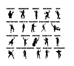 Fortnite Emotes Lot Of 60 Individual Emotes Svg File Updated Silhouette Diy Dance Poster Birthday Cards For Boys