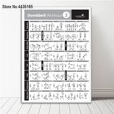 Us 3 88 27 Off Bodybuilding Gym Sport Fitness Dumbbell Poster Kettlebell Workout Exercise Training Chart Art Wall Poster Print Home Decor In