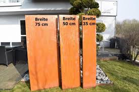 Stele Sichtschutz Edelrost Cortenstahl 160 X 75 Cm Einseitig Edelrost Sichtschutz Sichtschutz Zum Nachbarn Cortenstahl