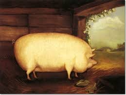 Antique Pig Paintings English Naive A Large White Pig By English Naive Animals Painting Pig Art Farm Animal Paintings Naive Art