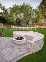 Simply and affordably add a fire pit area or large round dining area to your existing patio with the the diy stone circle patio design. Outdoor Fire Pits Design Installation Services System Pavers