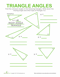 Triangle Angles Worksheet Education Com Angles Worksheet Triangle Angles Geometry Worksheets