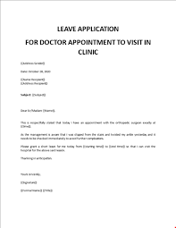 Application for leave of absence. Leave Application For Hospital Appointment