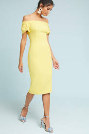 Anthropologie Teatime Off The Shoulder Column Dress Outdoor Wedding Guest Dresses Column Dress Spring Dresses