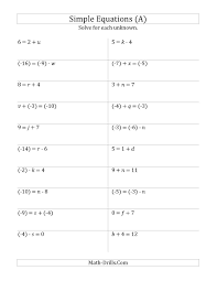 Solving and verifying equations, applications in geometry and mcqs are included in this section for 7th grade and 8th grade students. Solve One Step Equations With Smaller Values A Algebra Worksheet Multi Step Equations Worksheets One Step Equations Multi Step Equations