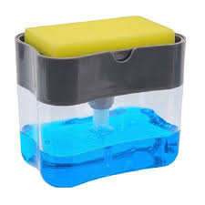 sponge holder, grips dish soap pump
