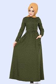 Modaselvim Elbise Puantiyeli Kemerli Elbise 9068w153 Haki Elbiseler Elbise Giyim