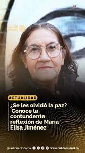 RTVCconLasVíctimas I María Elisa Jiménez nos comparte una reflexión sobre  la importancia de dar continuidad a los procesos de paz, más allá de los  cambios de gobierno. “A un gobierno se le