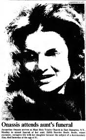 Forty-two years ago this morning, Big Edie was laid to rest in the  snow-covered Bouvier plot where her parents and brothers are buried.  Everyone felt overshadowed by the media frenzy surrounding Lee