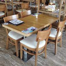 Finished with a rustic bronze steel frame. China Commercial Restaurant Table And Chair Wooden Dining Furniture Sp Cs337 China Restaurant Table And Chair Restaurant Furniture