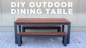 Make square shaped clay base and place wooden to give it proper table look. Diy Modern Outdoor Table And Benches Youtube